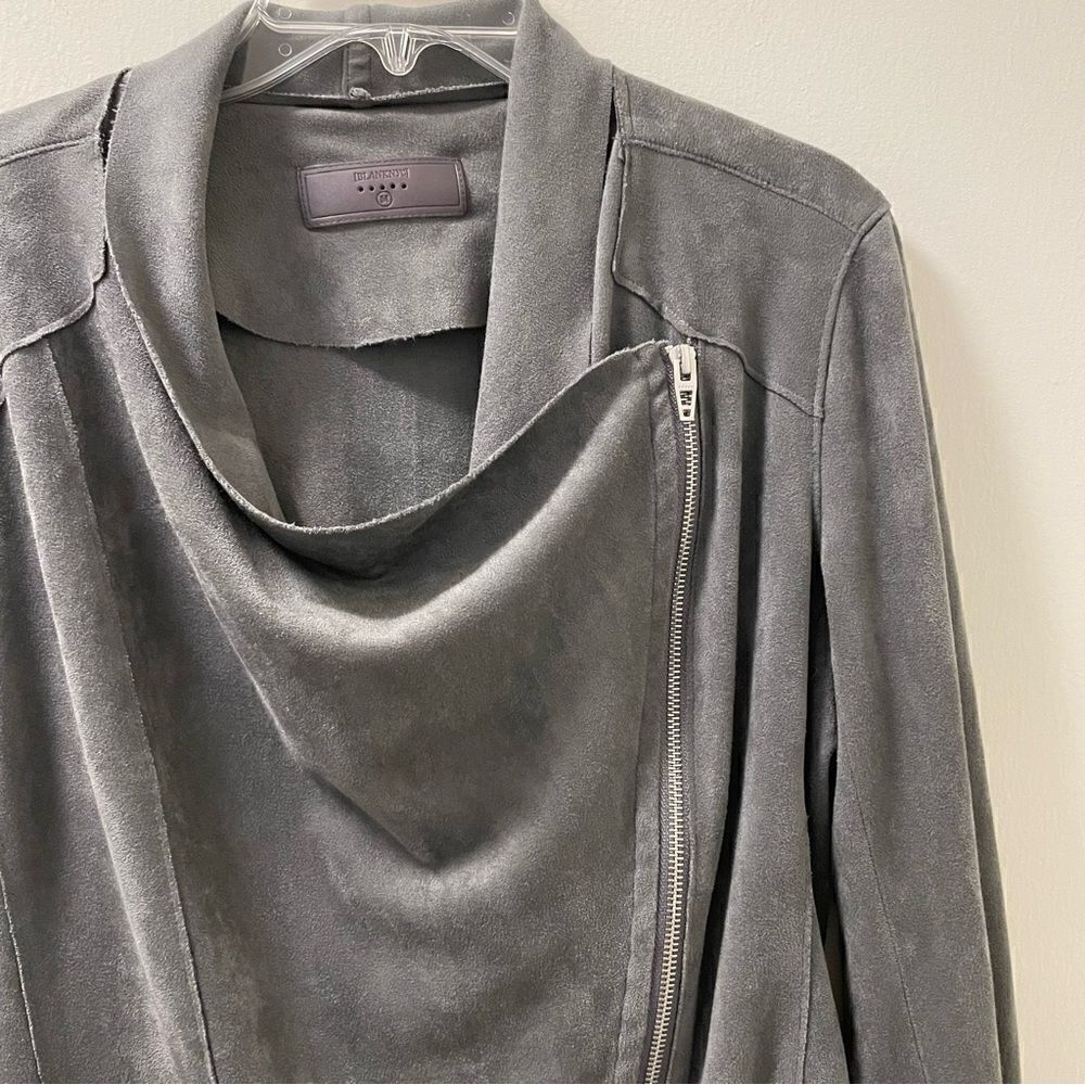 BLANKNYC Faux Suede Drape Front Jacket - Size Medium - Picture 2 of 7